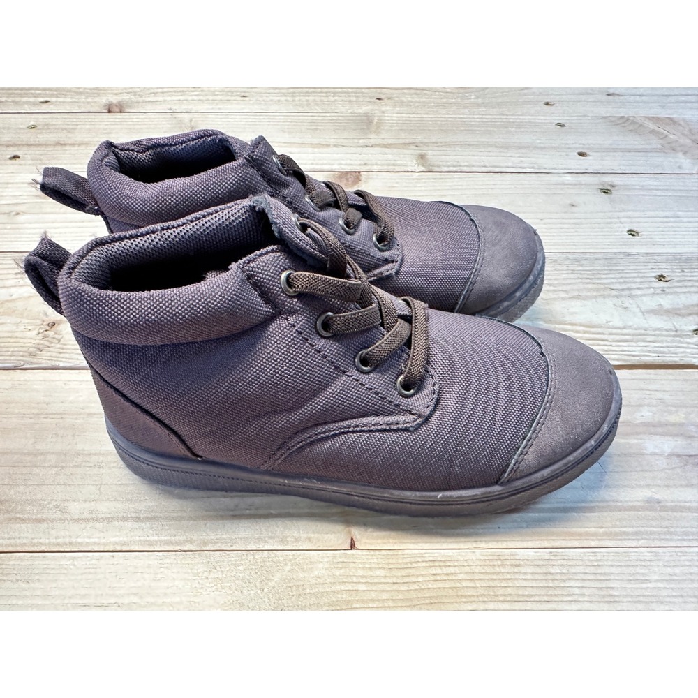 Oomphies Youth Boys Brown Canvas Lace Up Mid Top Sneakers Size 12Y